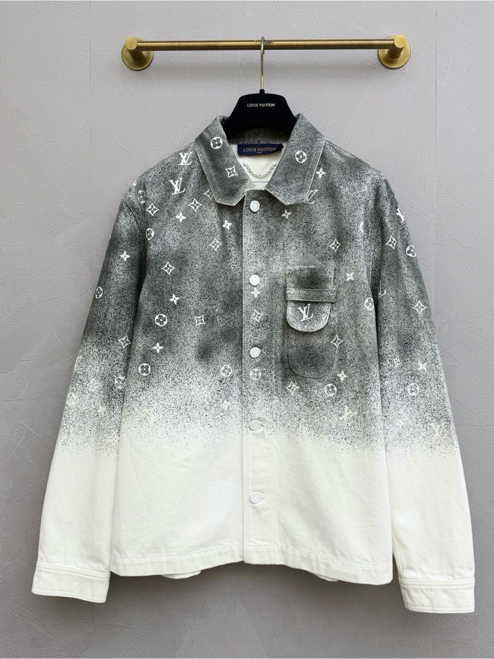 Louis Vuitton Black & White Ombre Monogram Jacket